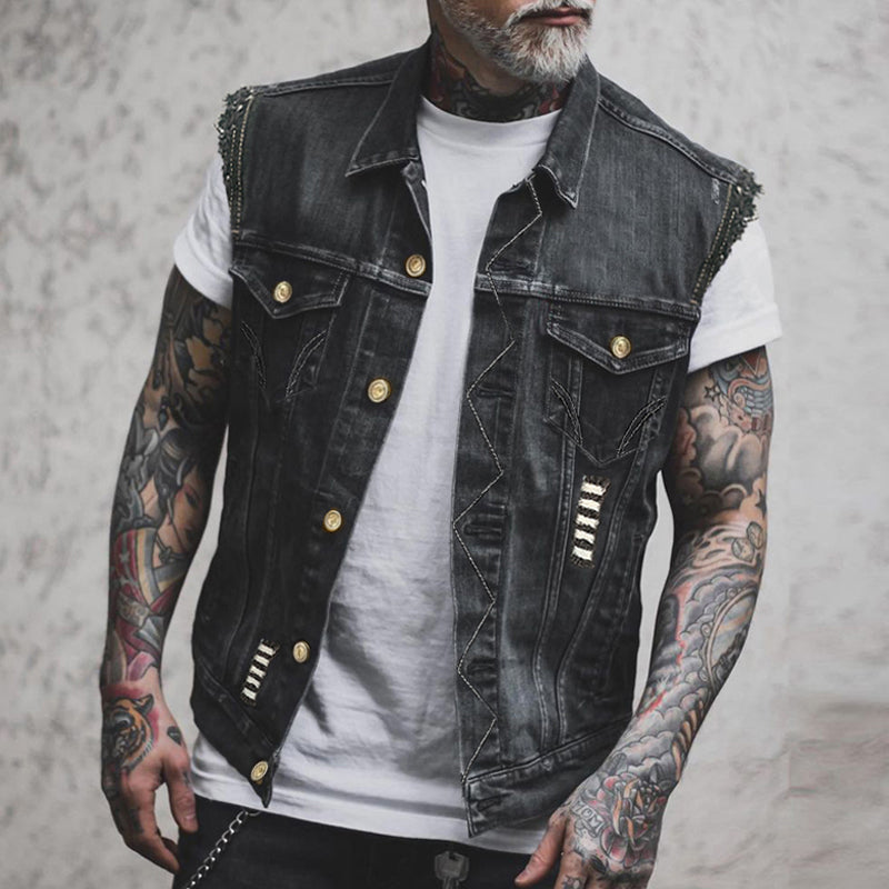 Stylische und bequeme Denim-Weste für Herren