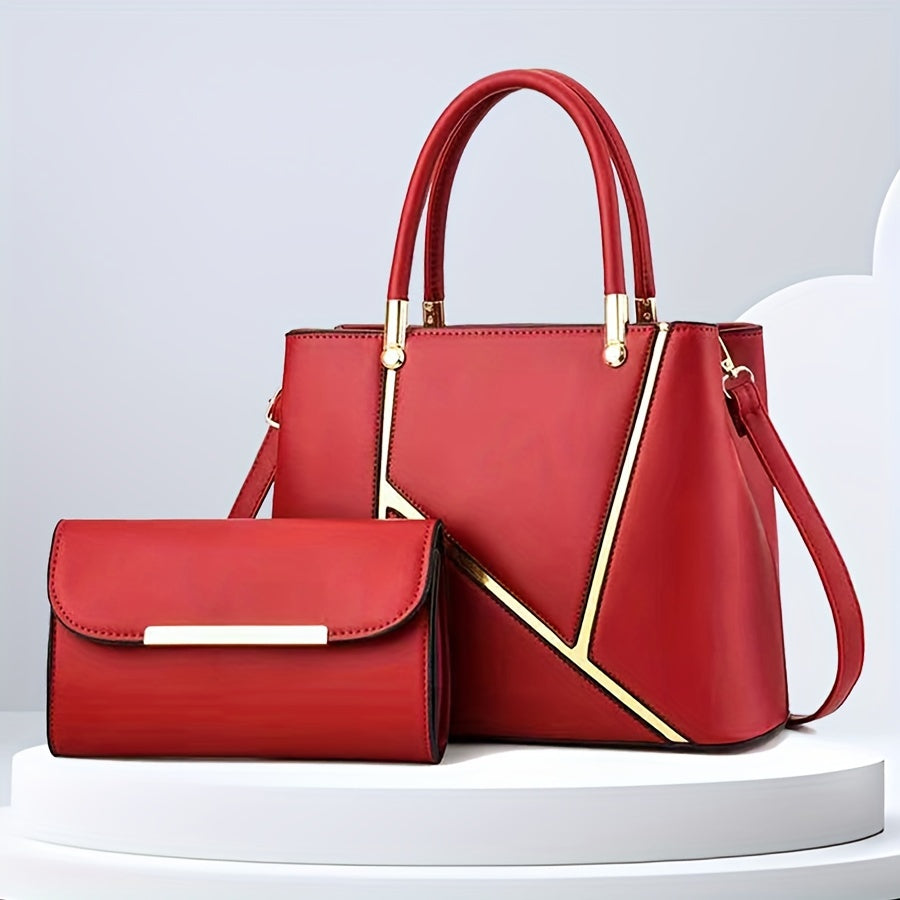 Damen 2-teiliges Handtaschen-Set - Geometrisches Design