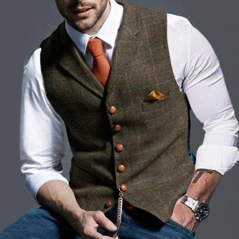 Elegante und Klassische Karoweste aus Tweed für Herren