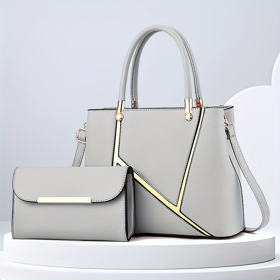 Damen 2-teiliges Handtaschen-Set - Geometrisches Design