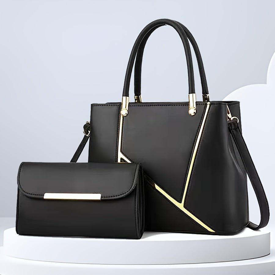 Damen 2-teiliges Handtaschen-Set - Geometrisches Design