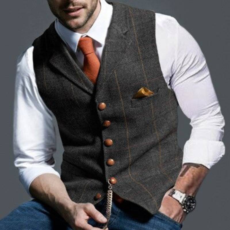 Elegante und Klassische Karoweste aus Tweed für Herren
