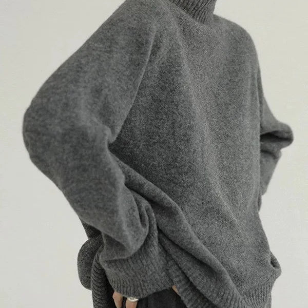 Damen Übergroßer Strickpullover - Rollkragen mit Lockere Passform