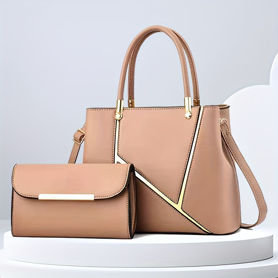 Damen 2-teiliges Handtaschen-Set - Geometrisches Design