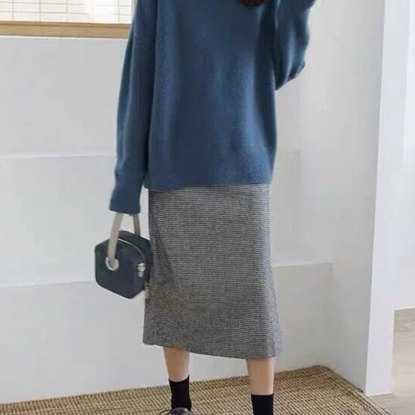 Damen Übergroßer Strickpullover - Rollkragen mit Lockere Passform