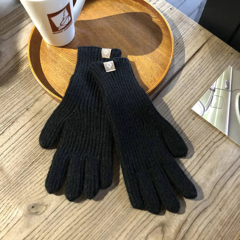 Herren Gerippte Strick-Winterhandschuhe - Touchscreen-kompatibel