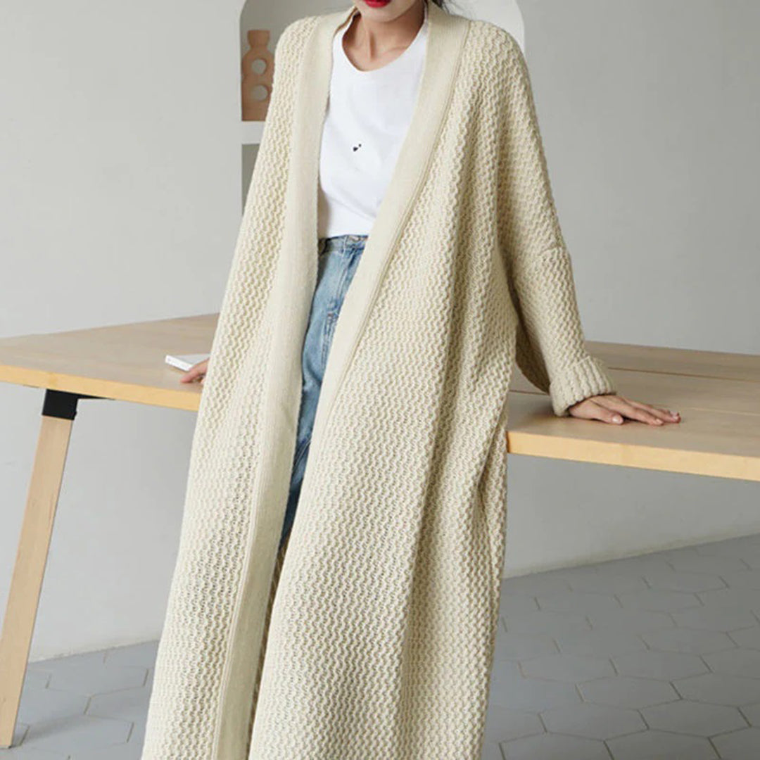 Damen Strick-Cardigan in Oversized-Passform – Langer Stil mit offener Front