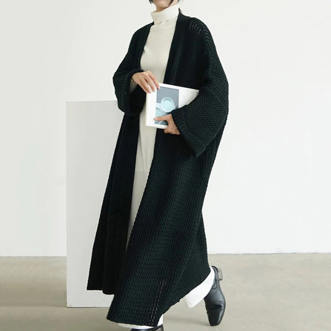 Damen Strick-Cardigan in Oversized-Passform – Langer Stil mit offener Front