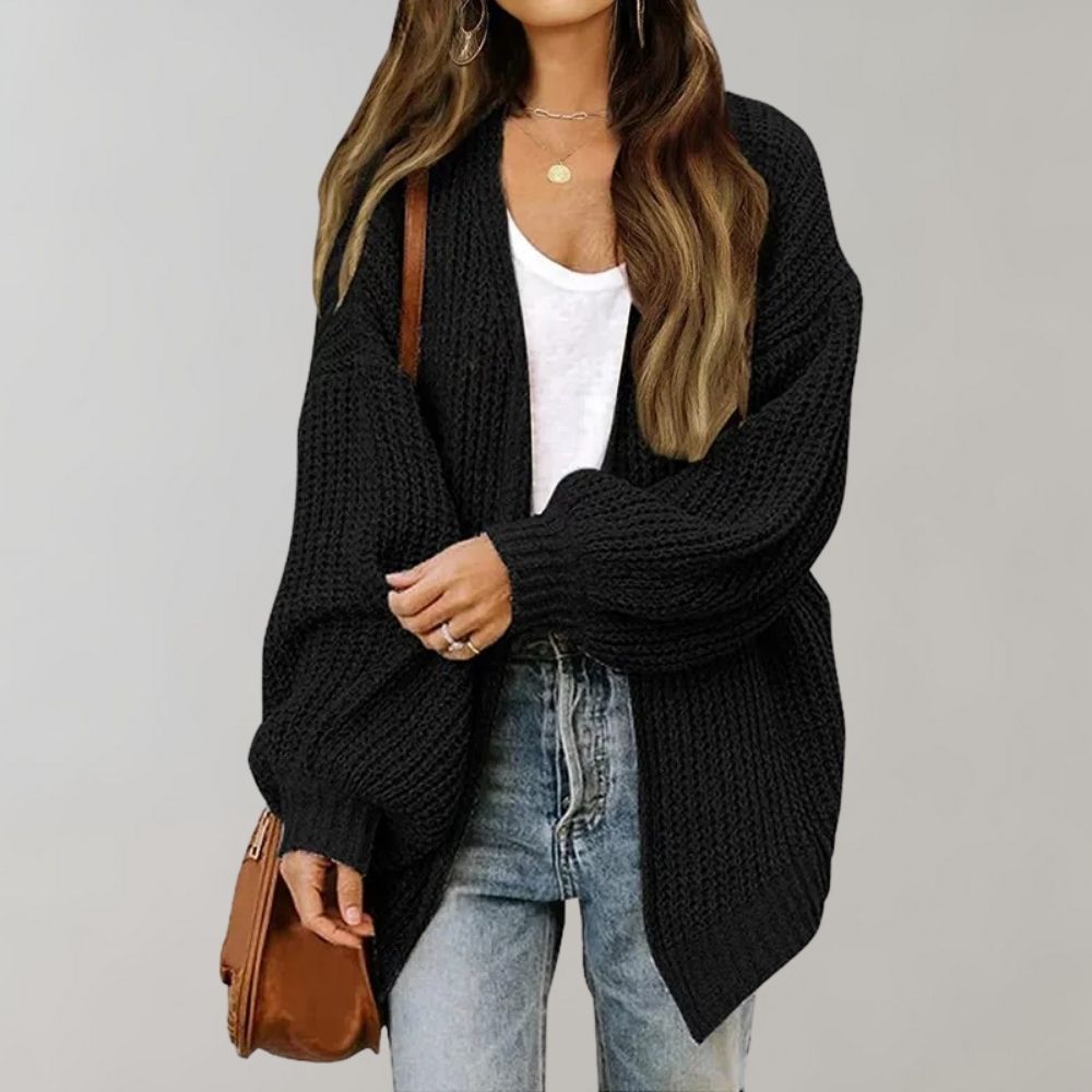 Oversized-Strickjacke für Damen – warmer Stil mit offener Vorderseite