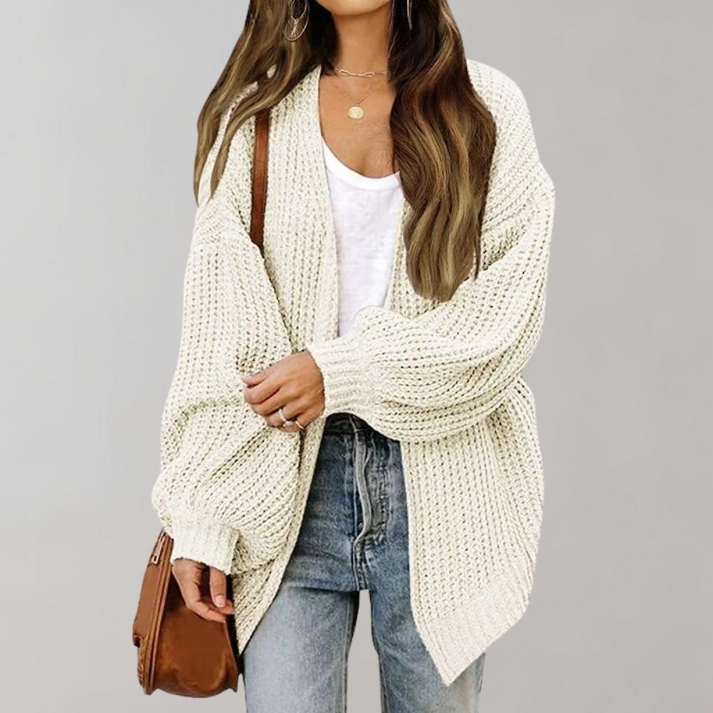 Oversized-Strickjacke für Damen – warmer Stil mit offener Vorderseite