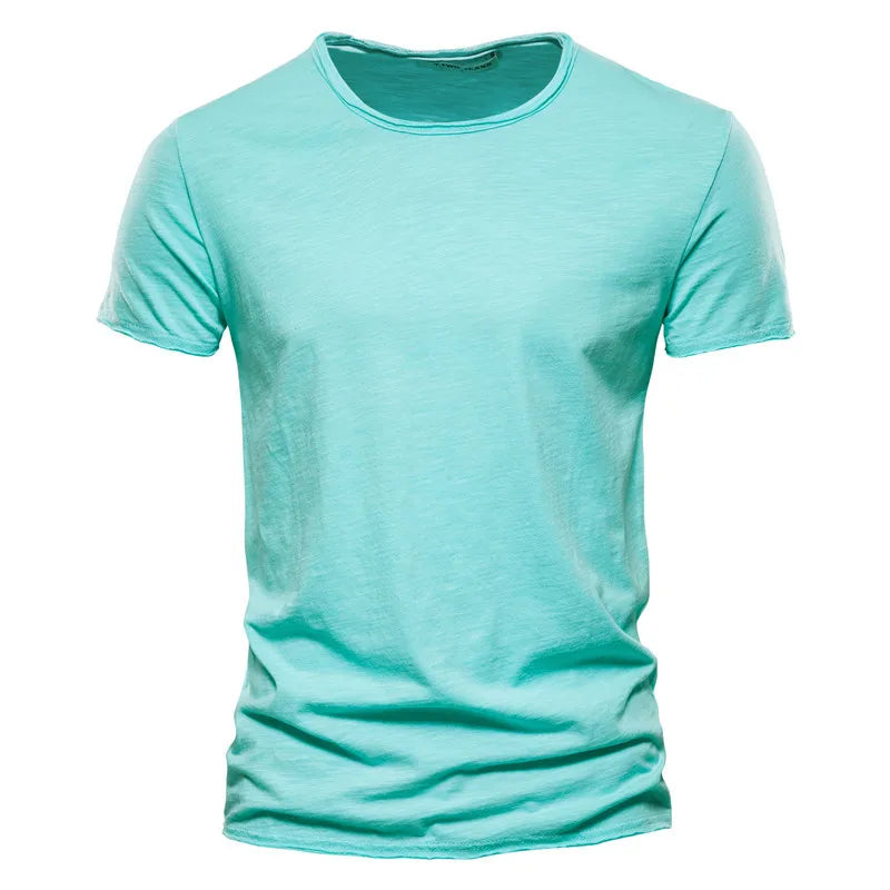 Klassisch Weiches Baumwoll-Crewneck-T-Shirt für Herren