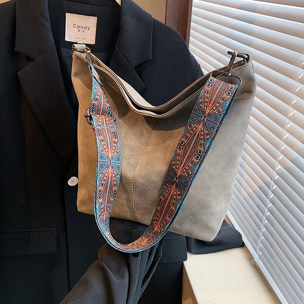 Elegante Umhängetasche aus veganem Leder mit Henkel für Damen