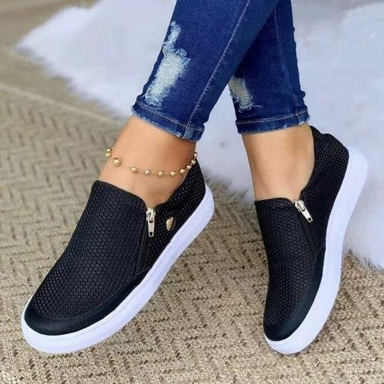 Bequem und Stylisch Unterstützende Zip-Up Schuhe für Damen