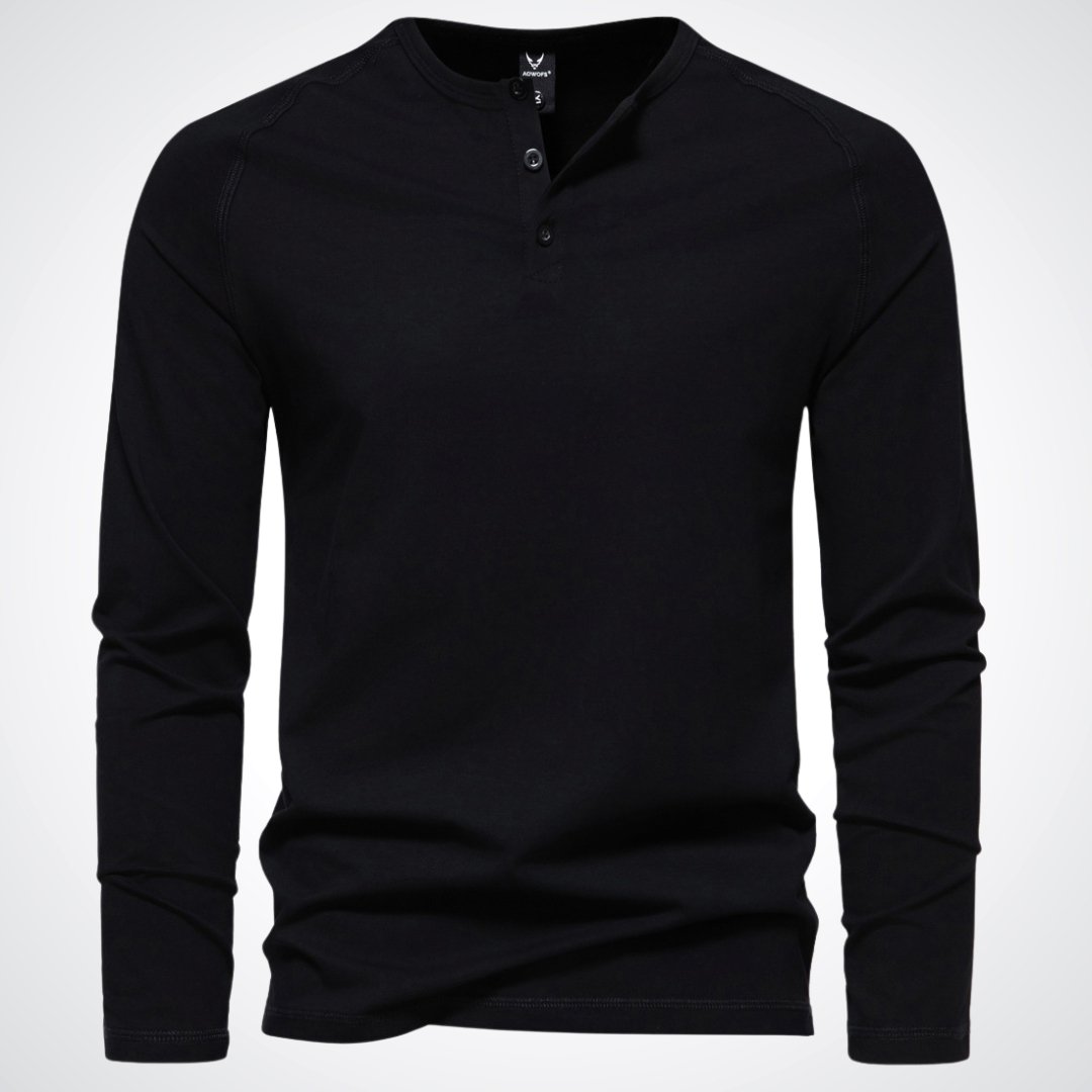Vielseitiges Henley-Langarmshirt für Herren