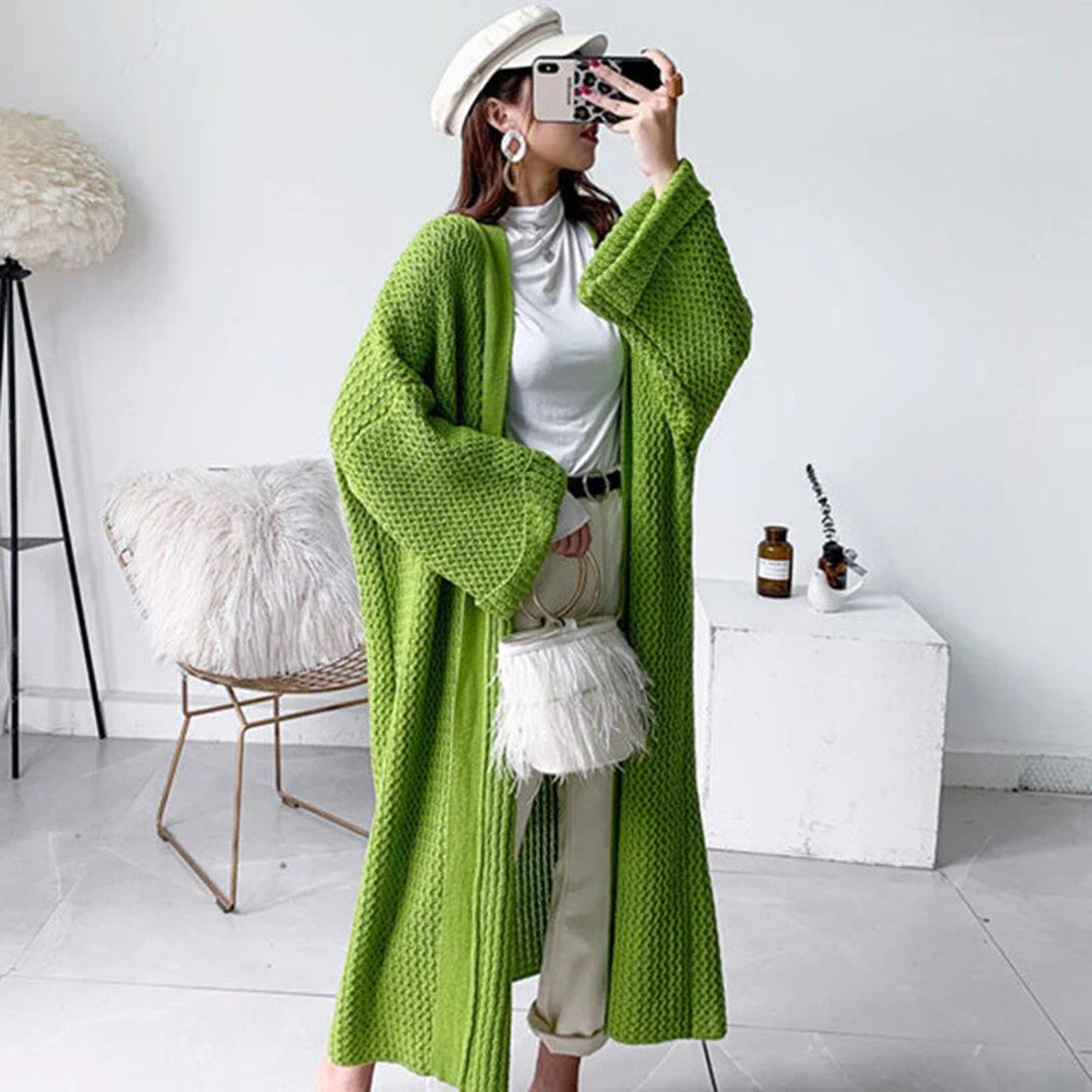 Damen Strick-Cardigan in Oversized-Passform – Langer Stil mit offener Front