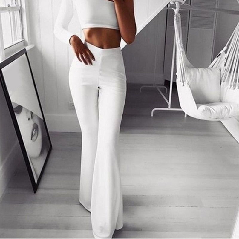 Ausgestellte Damen-Hose mit Hoher Taille – Bequeme und Elastische Passform