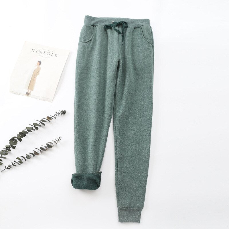 Damen Thermogefütterte Jogginghose - Kordelzug mit Gerippten Bündchen