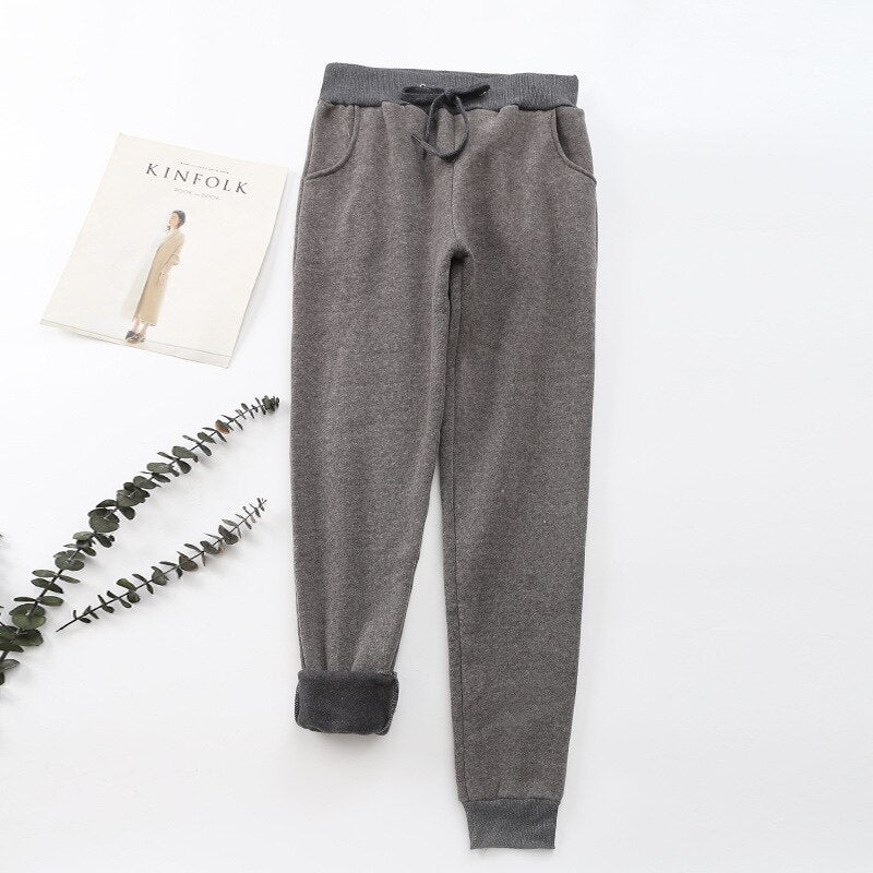 Damen Thermogefütterte Jogginghose - Kordelzug mit Gerippten Bündchen
