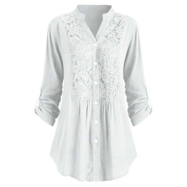 Leichte Spitzenbluse mit floraler Spitze für Damen