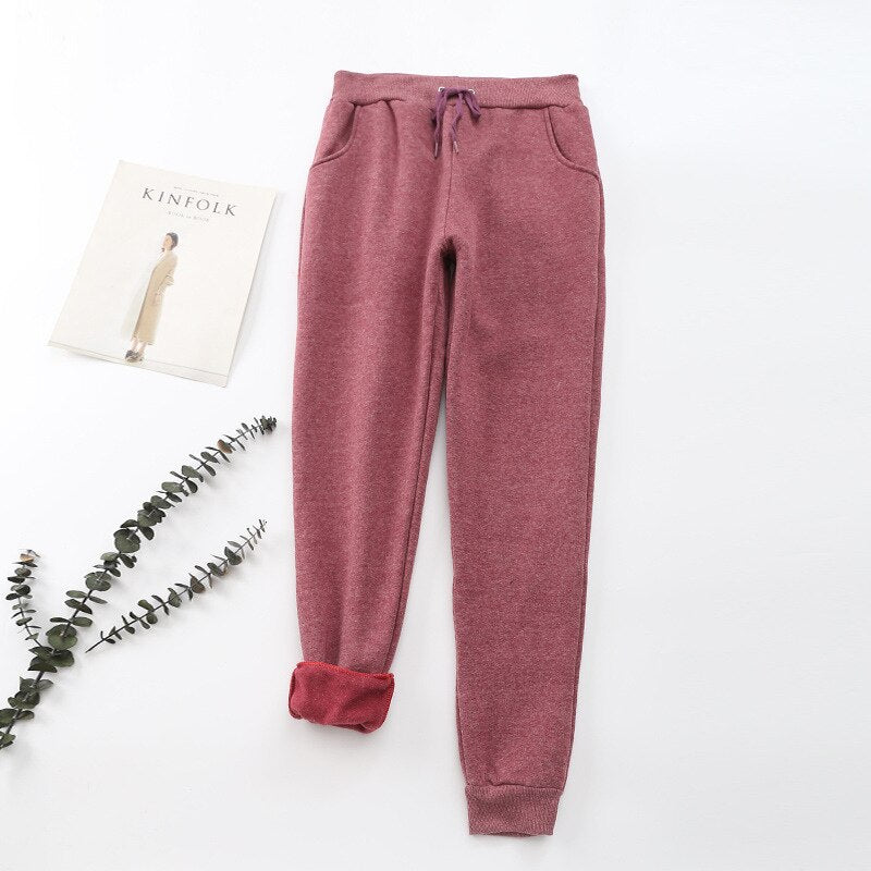 Damen Thermogefütterte Jogginghose - Kordelzug mit Gerippten Bündchen