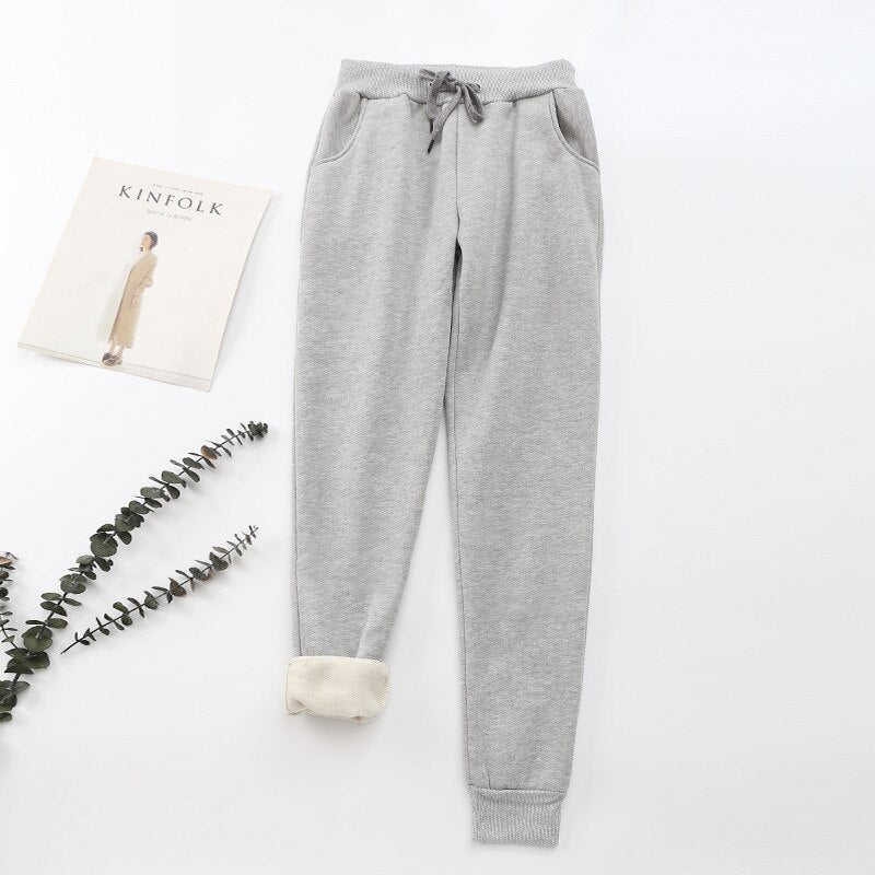 Damen Thermogefütterte Jogginghose - Kordelzug mit Gerippten Bündchen