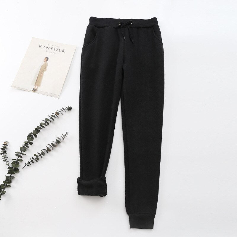 Damen Thermogefütterte Jogginghose - Kordelzug mit Gerippten Bündchen