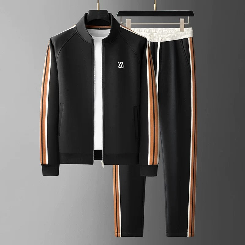 Herren Athleisure Trainingsanzug-Set - Gestreifte Jacke & Jogginghose