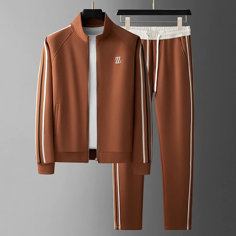 Herren Athleisure Trainingsanzug-Set - Gestreifte Jacke & Jogginghose