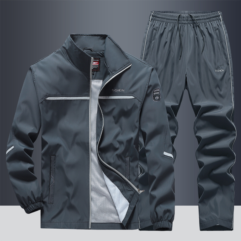 Herren Windbreaker-Stil Trainingsanzug-Set - Reißverschlussjacke & Jogginghose