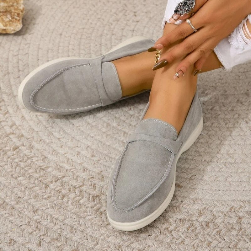 Stilvolle Wildleder Loafer Für Damen