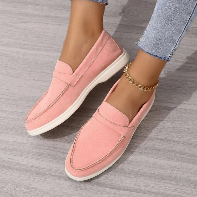 Stilvolle Wildleder Loafer Für Damen