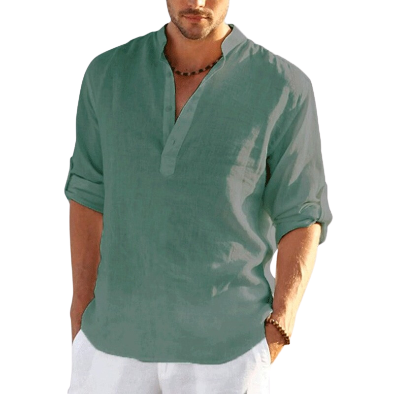 Elegantes Henley-Shirt mit Stehkragen für Herren