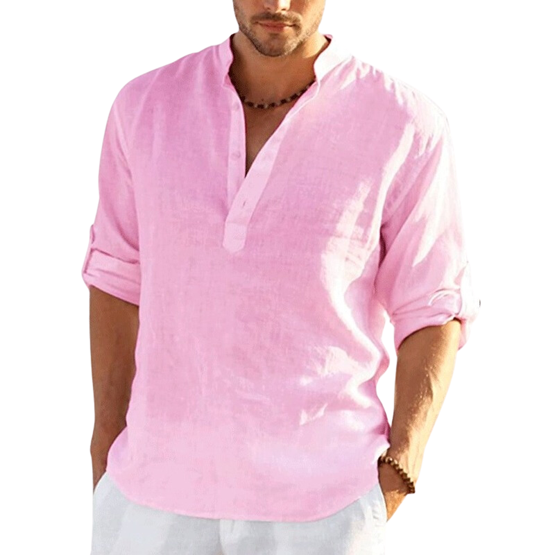 Elegantes Henley-Shirt mit Stehkragen für Herren
