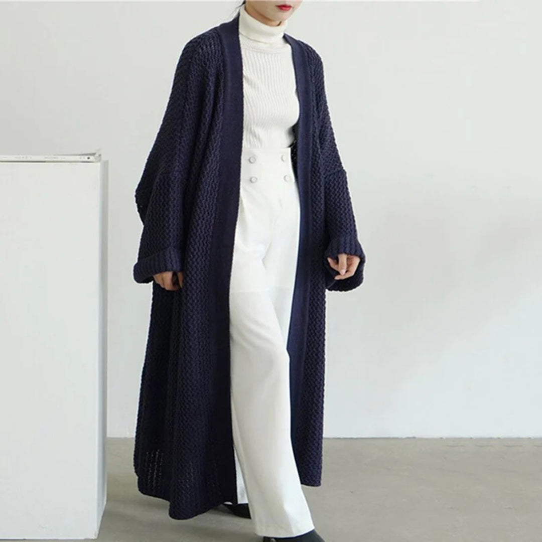 Damen Strick-Cardigan in Oversized-Passform – Langer Stil mit offener Front