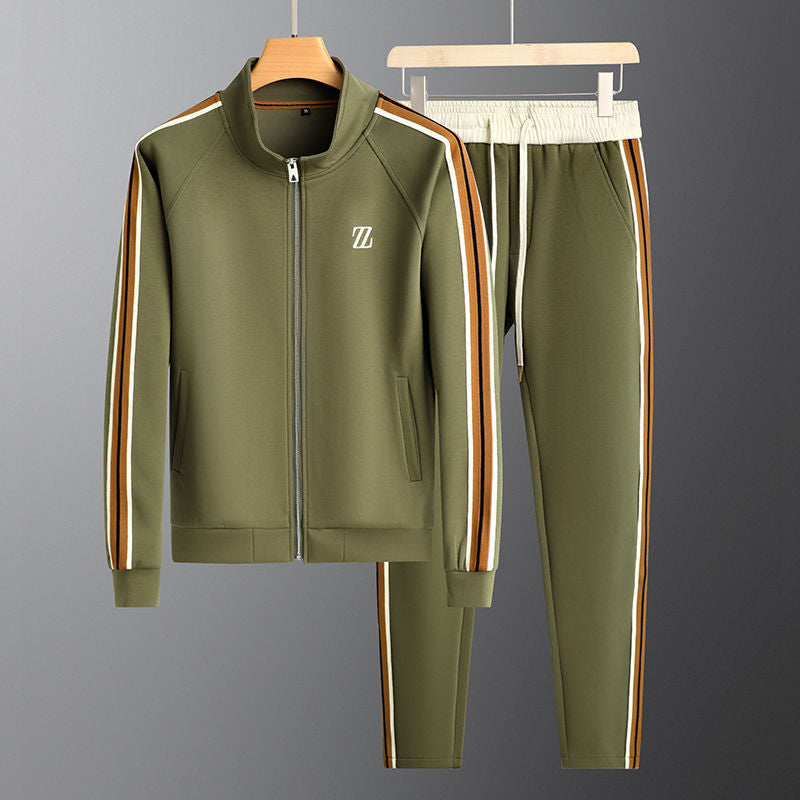 Herren Athleisure Trainingsanzug-Set - Gestreifte Jacke & Jogginghose