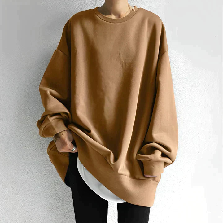 Damen Oversize Sweatshirt - Mit Rundhals
