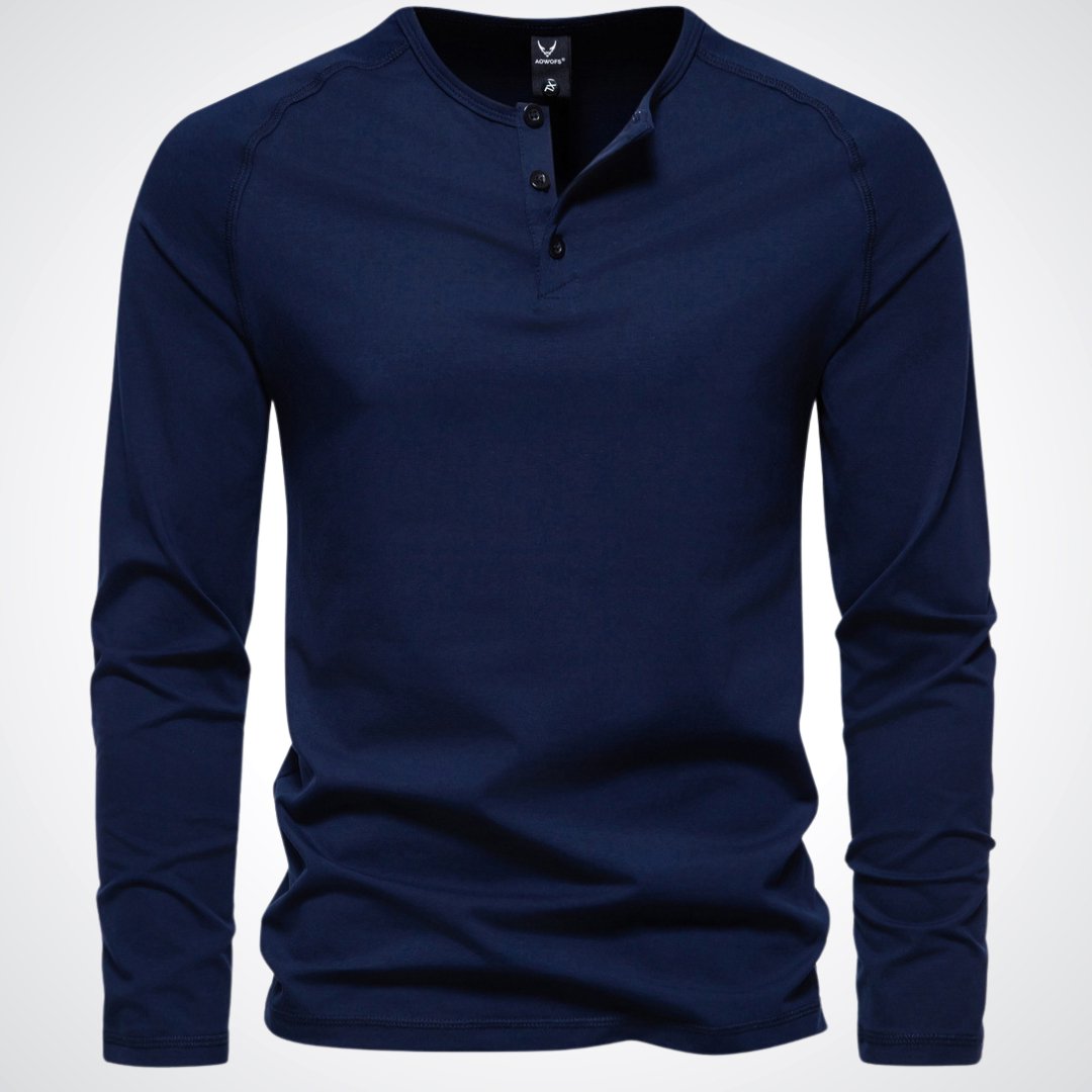 Vielseitiges Henley-Langarmshirt für Herren
