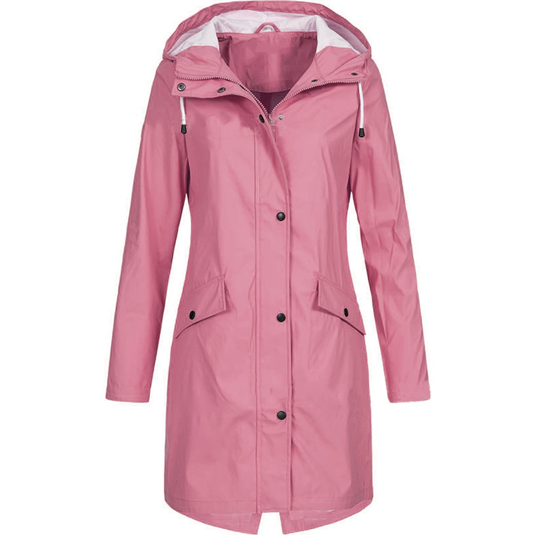 Damen Lange Wasserdichte Kapuzenjacke - Stilvoll und Funktionell