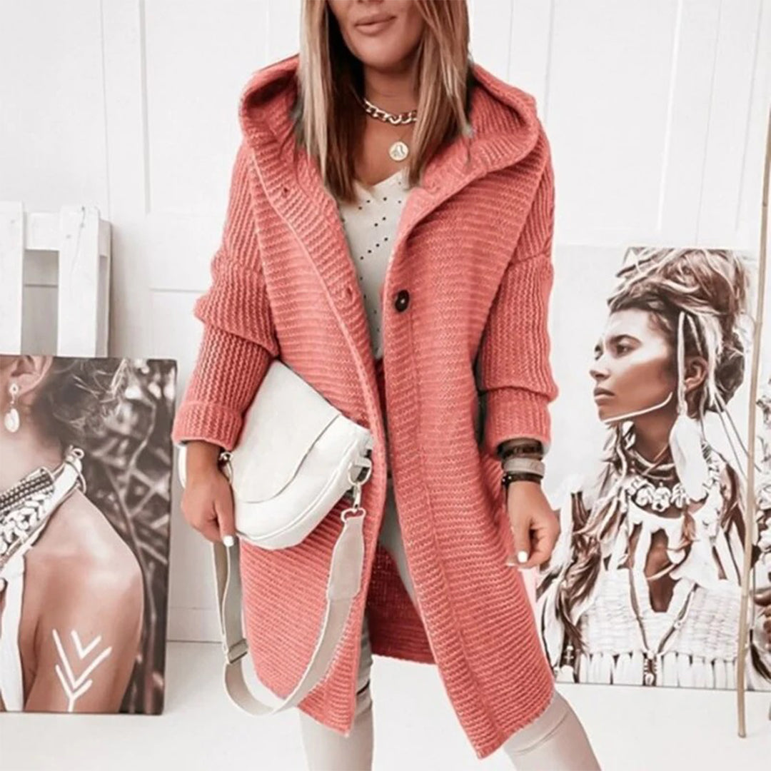 Warmer Kapuzencardigan für Damen – Strickoberbekleidung