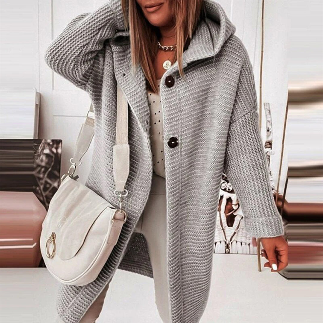 Warmer Kapuzencardigan für Damen – Strickoberbekleidung