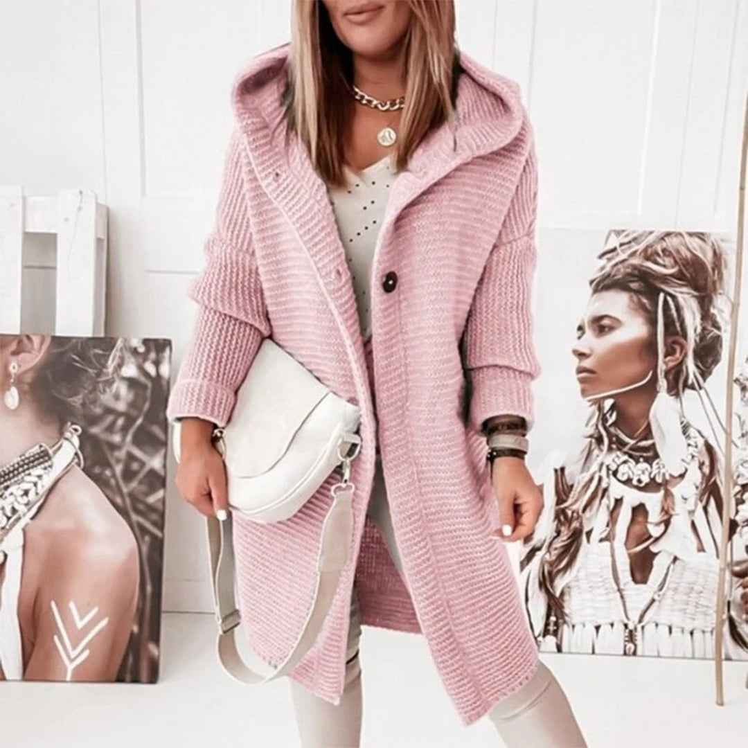 Warmer Kapuzencardigan für Damen – Strickoberbekleidung