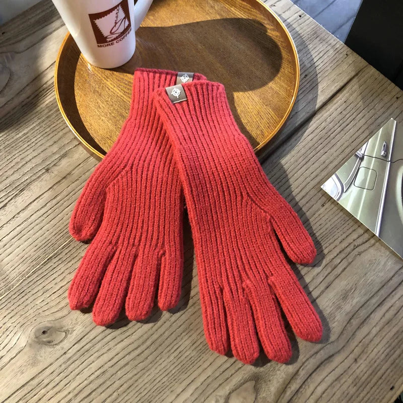 Herren Gerippte Strick-Winterhandschuhe - Touchscreen-kompatibel