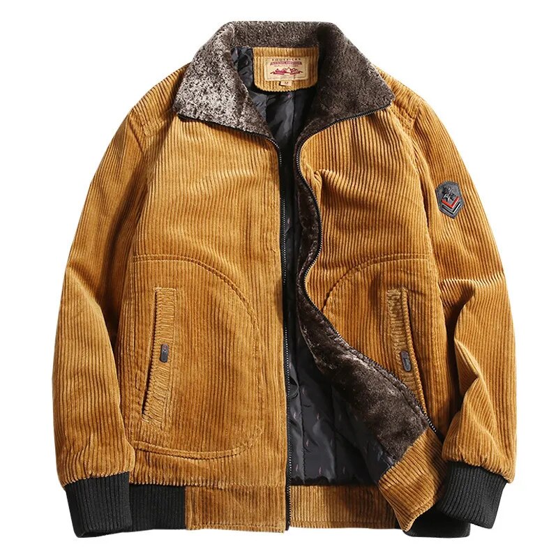 Herren Cord-Winterjacke - Klassischer Stil mit Warmem Futter