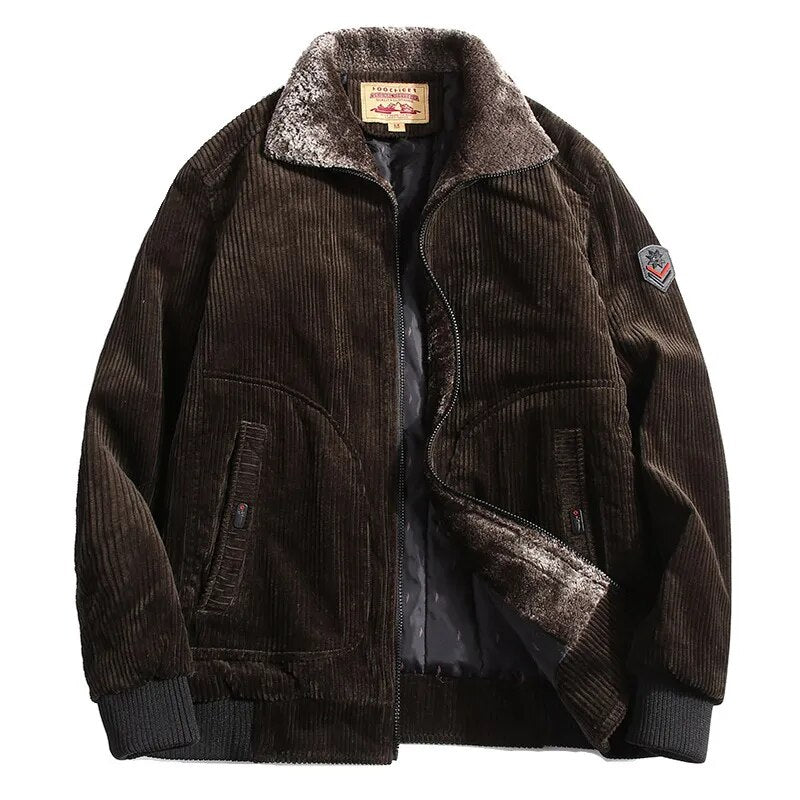 Herren Cord-Winterjacke - Klassischer Stil mit Warmem Futter