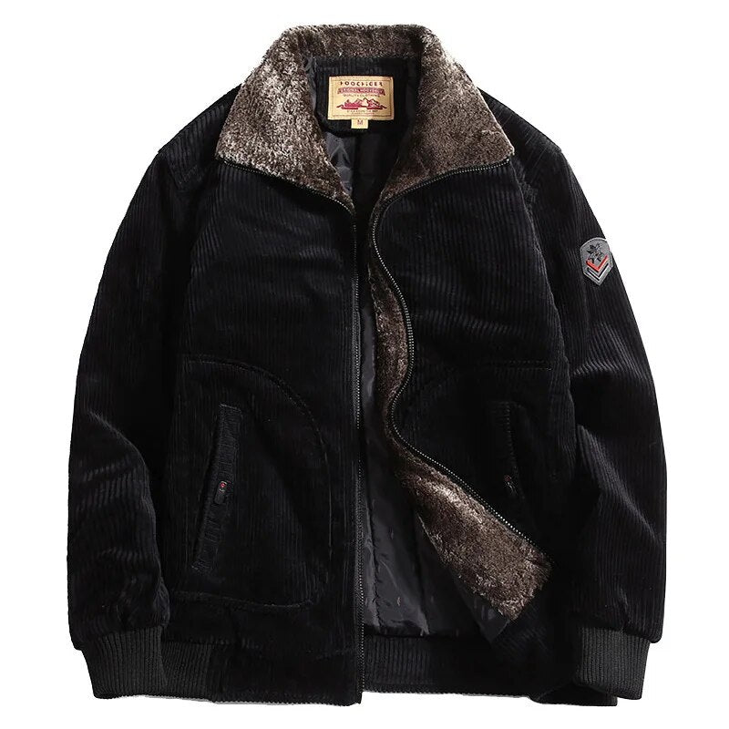 Herren Cord-Winterjacke - Klassischer Stil mit Warmem Futter
