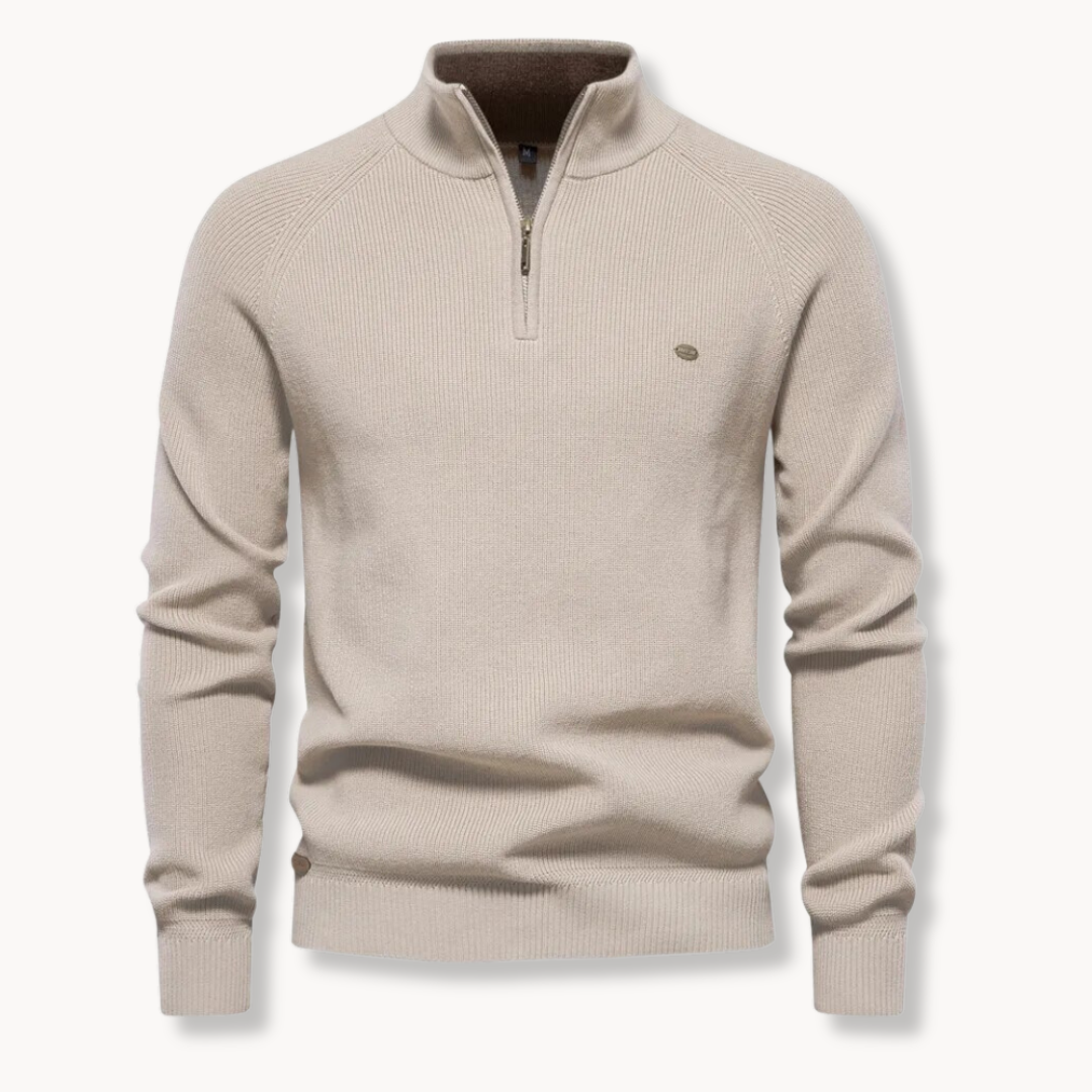 Herren Pullover - Viertel-Reißverschluss und Stehkragen