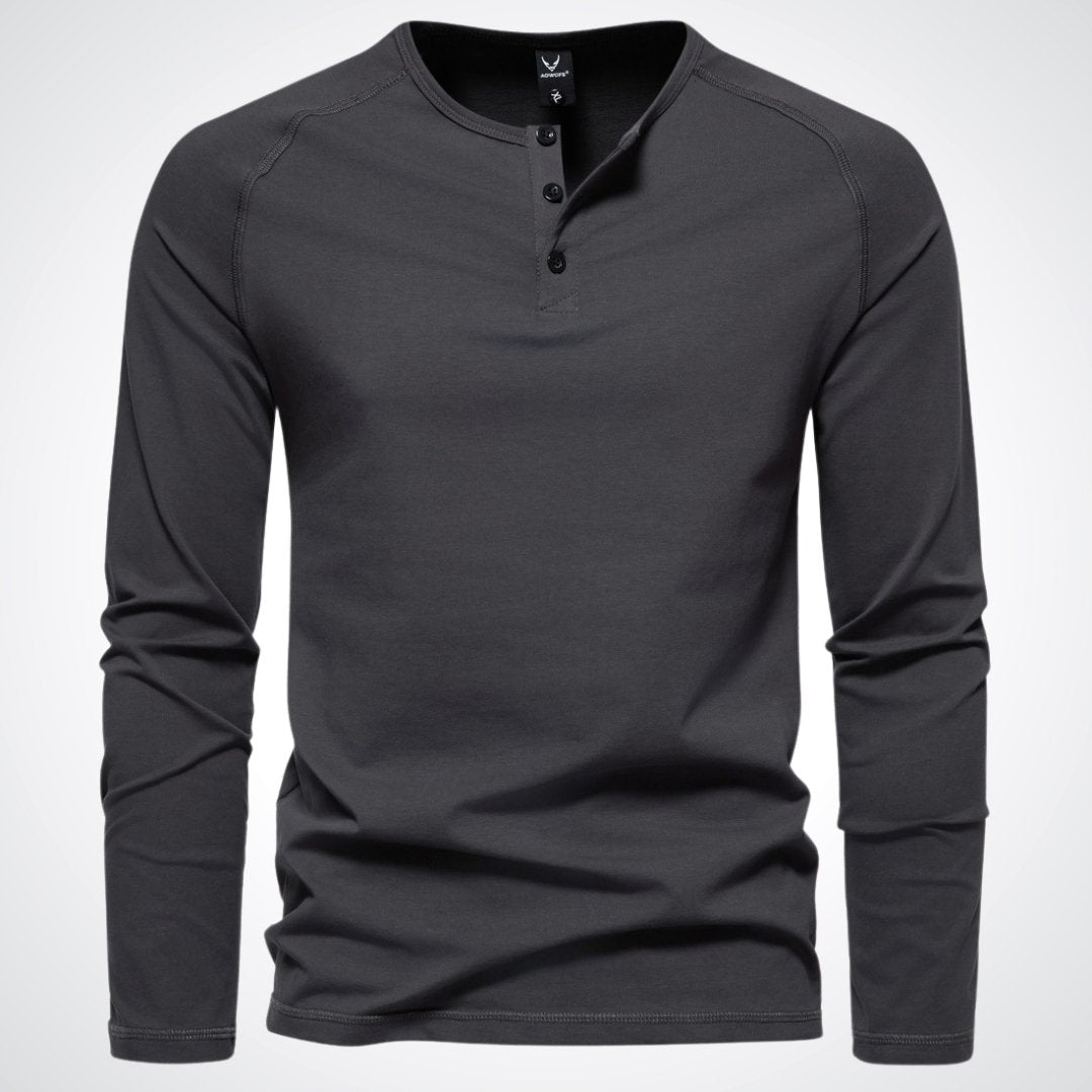Vielseitiges Henley-Langarmshirt für Herren