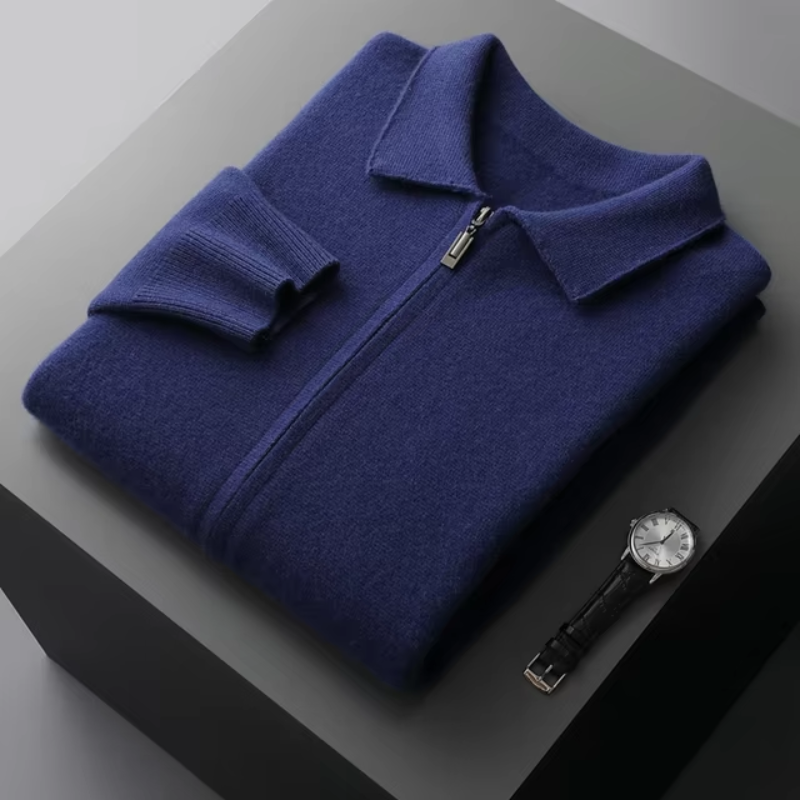 Herren Strickjacke - Kragen und Reißverschluss