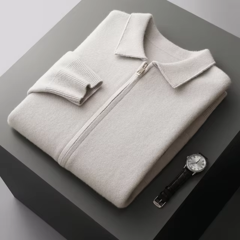 Herren Strickjacke - Kragen und Reißverschluss