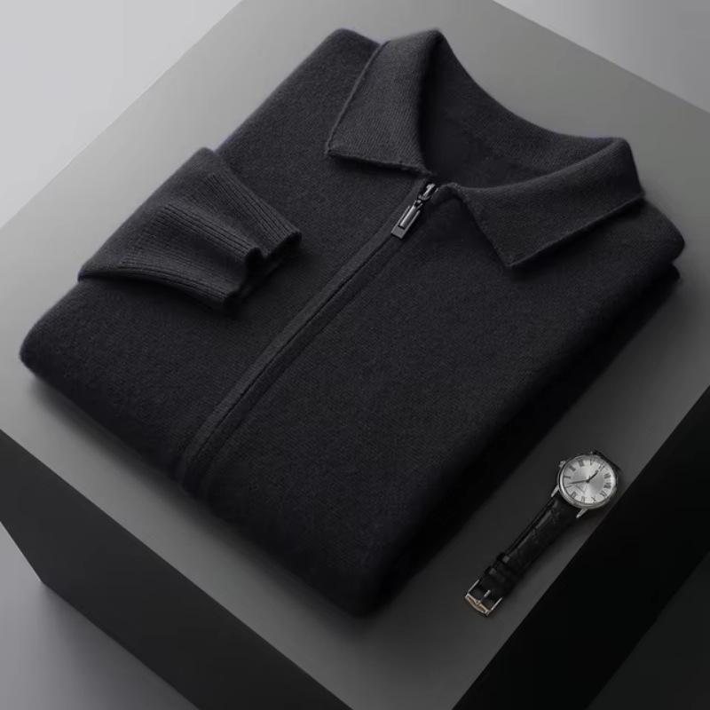 Herren Strickjacke - Kragen und Reißverschluss